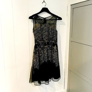 Black and Gold Cocktail Evening Dress